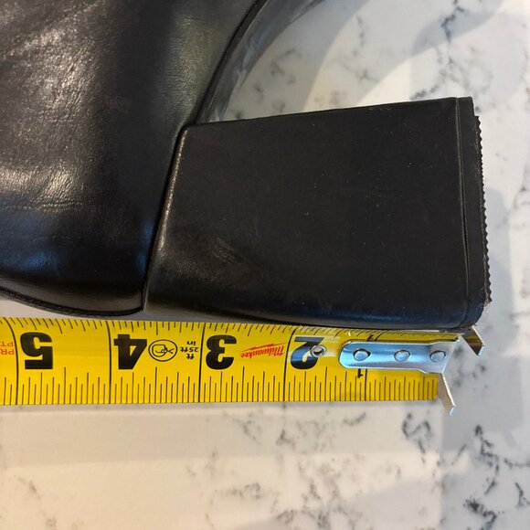 Pons Quintana Black Leather Mid Calf Heeled Platform Boot - Picture 12 of 14